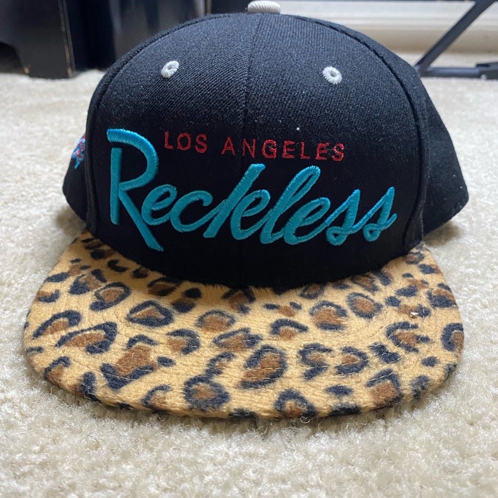 Los Angeles Apparel Black and Leopard Print Hat